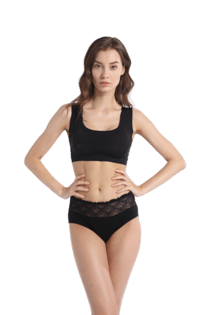 Women's Leak-Proof Underwear with Wide Lace Waistband