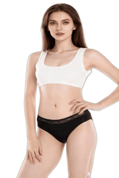 Lace Waistband Period Bikini with Leak Protection