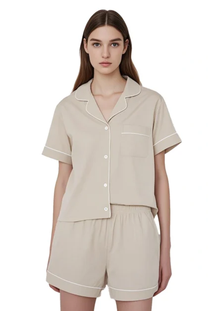 Short Sleeve Modal Pajama Set for warm weather