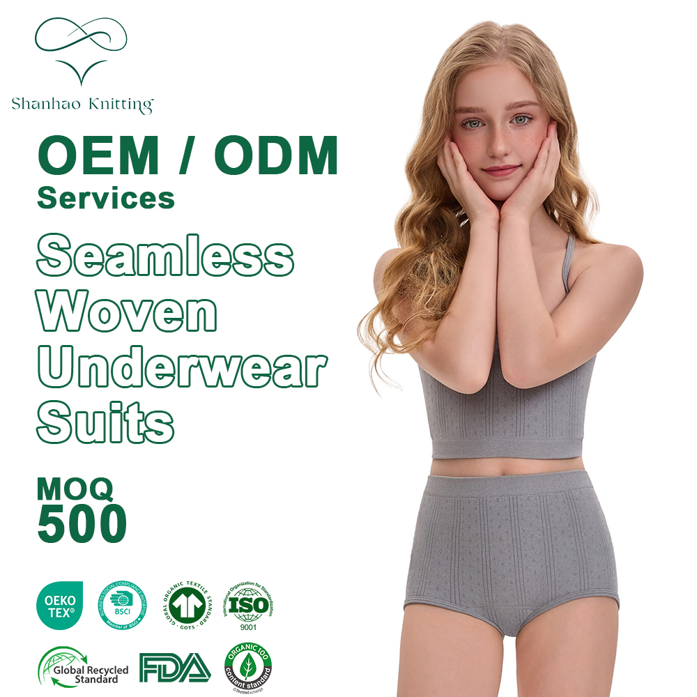 Girls's Comfortable Seamless Woven Underwear Sets - Image 2