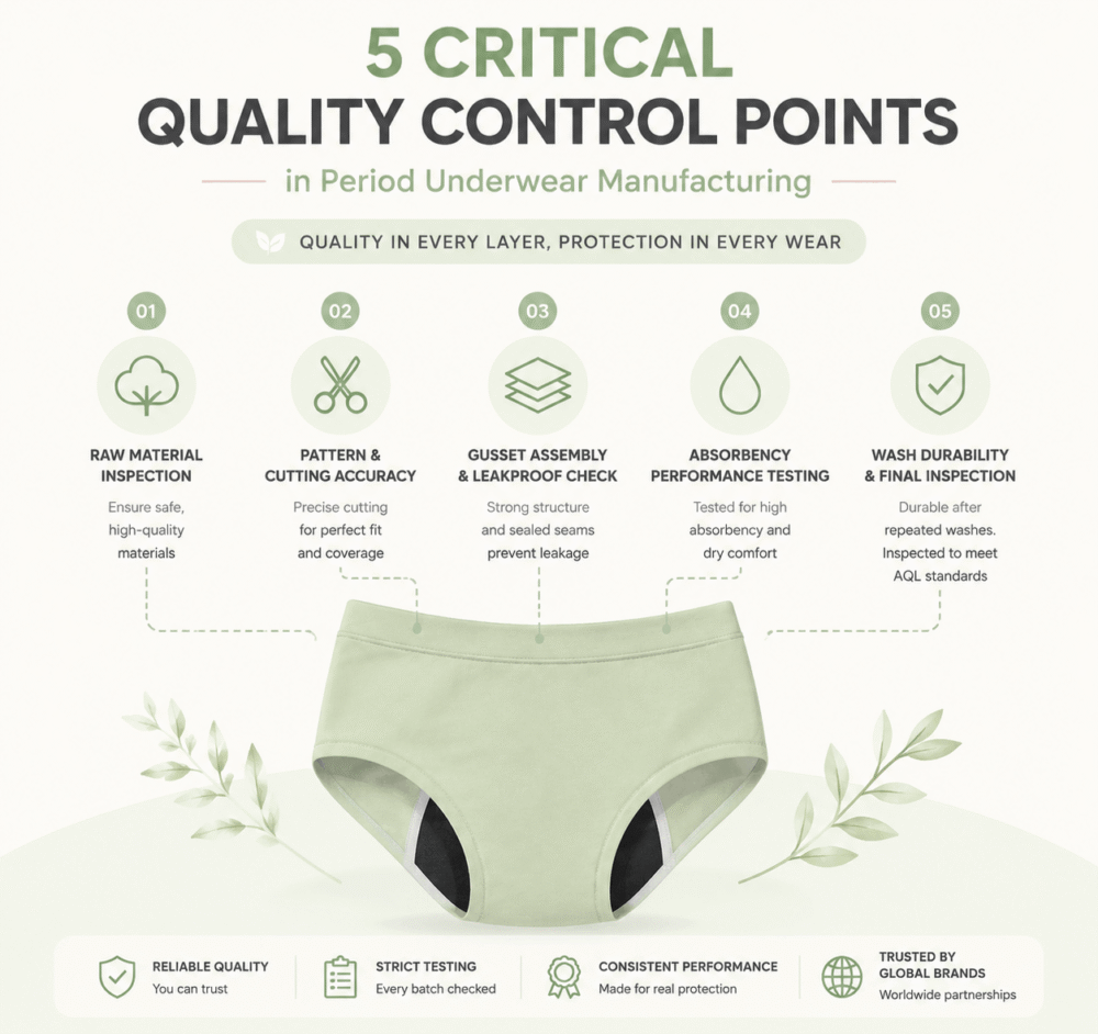 period underwear manufacturers control quality
