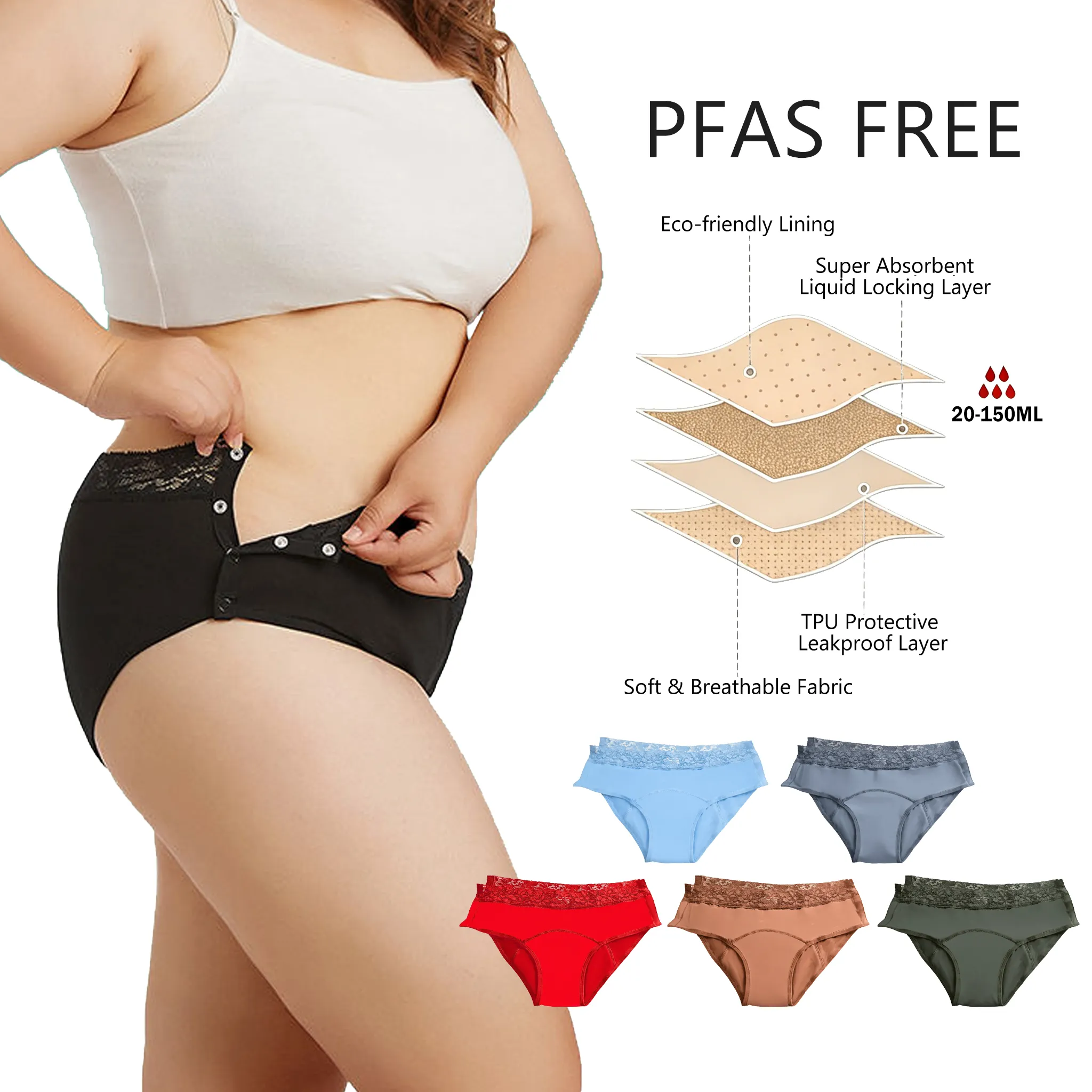 Shanhao ProFlow™ Heavy Flow Period Underwear  Organic Cotton · 4-Layer Leakproof Tech · Reusable Menstrual Panties